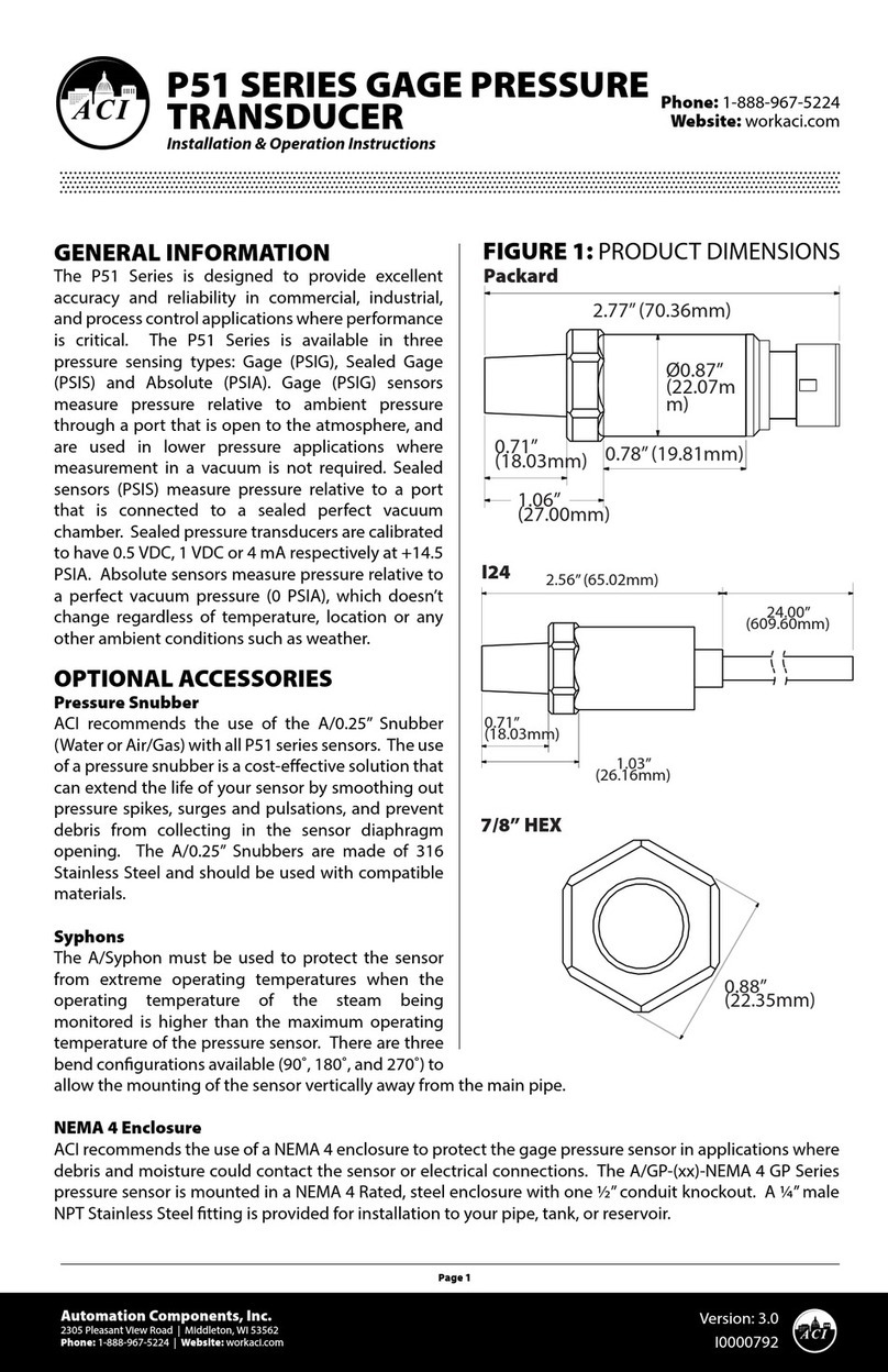 aci P51 Series Installation instructions