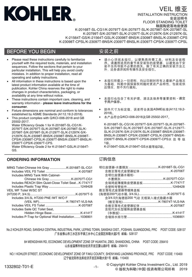 Kohler K-20797T-SL User manual Kohler K-20797T-SL User manual