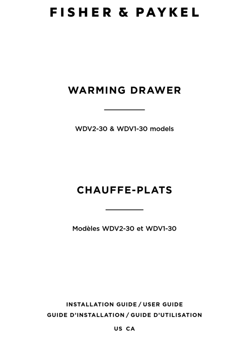 Fisher & Paykel CHAUFFE-PLATS 9 Series User manual