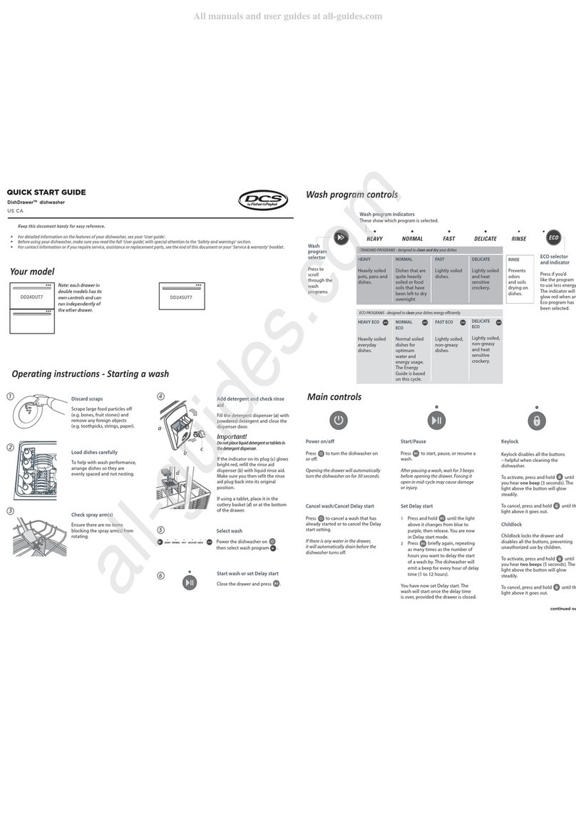 Fisher & Paykel DCS DishDrawer DD24DUT7 User manual Fisher & Paykel DCS DishDrawer DD24DUT7 User manual