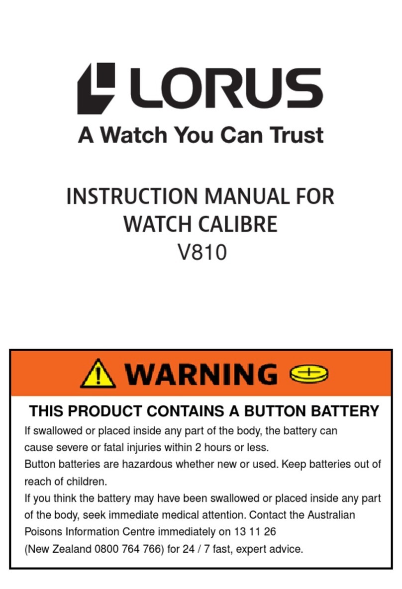 LORUS V810 instruction manual
