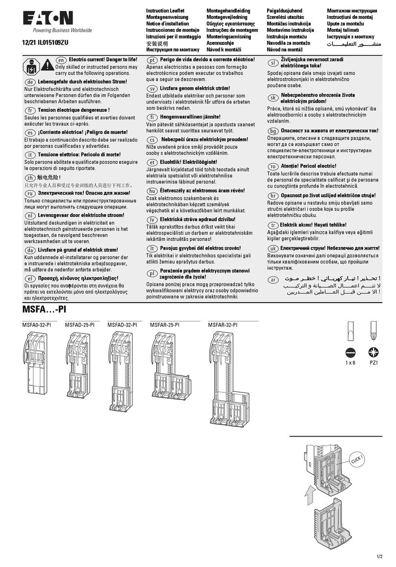 Eaton MSFA-PI Series Instruction leaflet