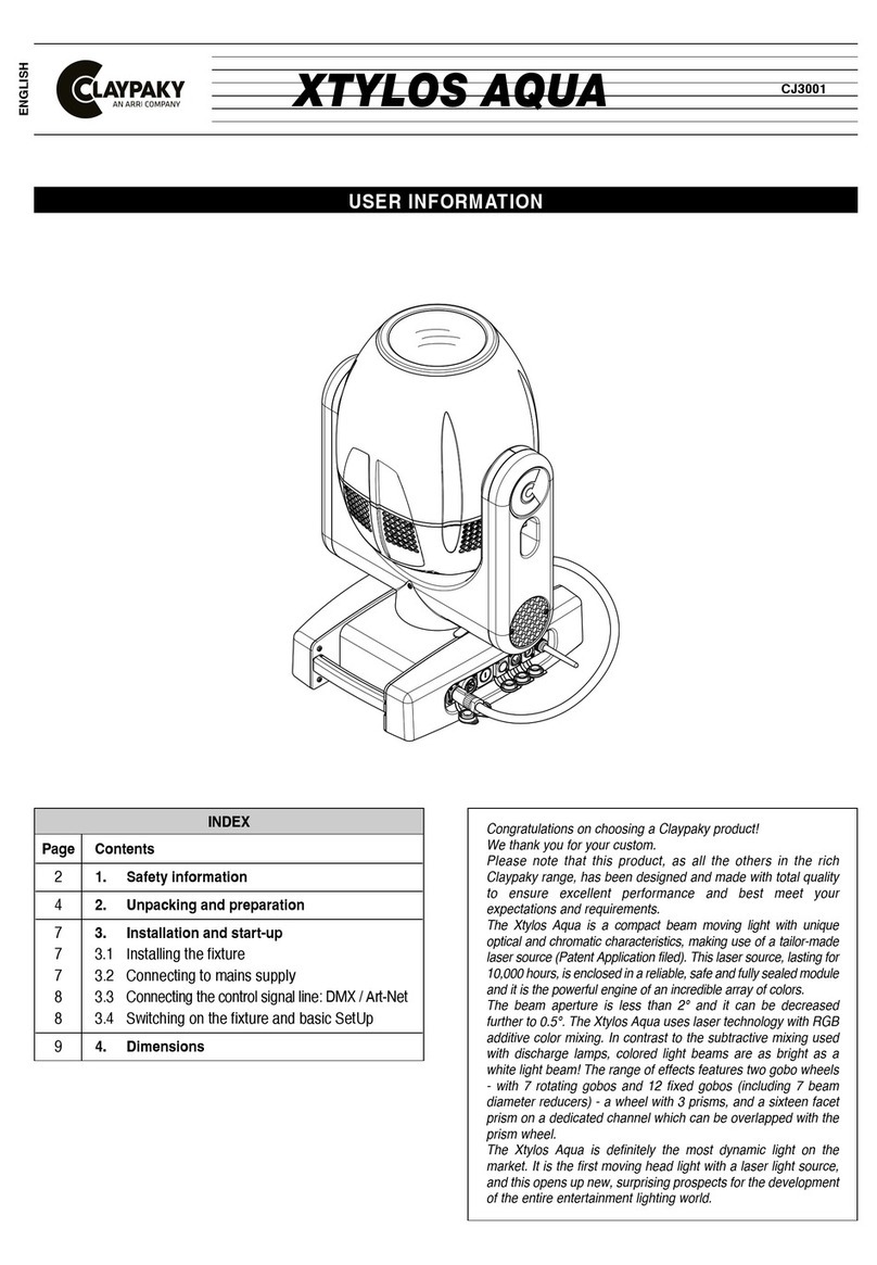 ARRI Claypaky XTYLOS AQUA User information