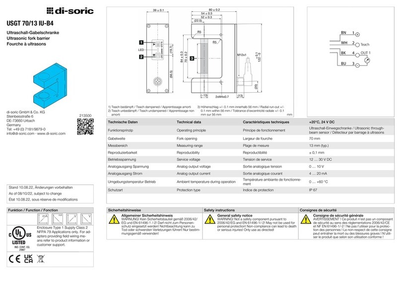 Di-soric USGT 70/13 IU-B4 manual