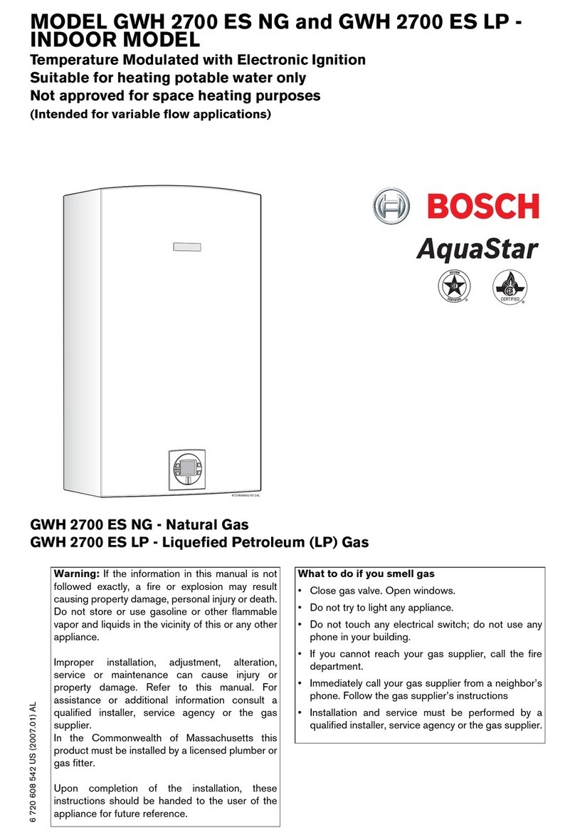 Bosch AquaStar GWH 2700 ES NG User manual
