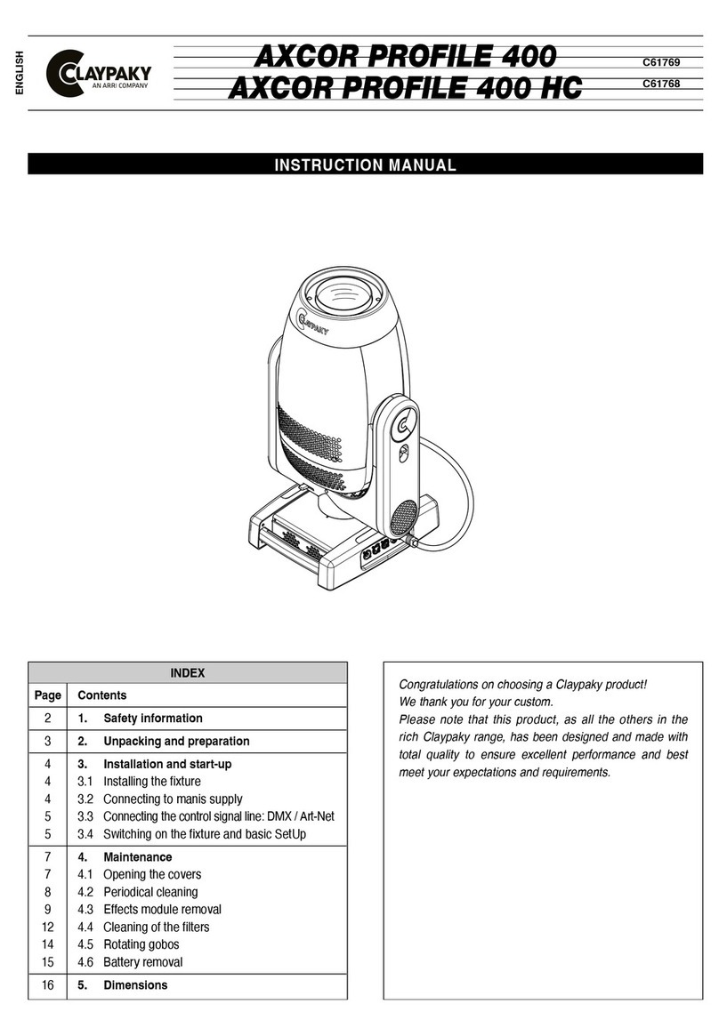 ARRI Claypaky AXCOR PROFILE 400 User manual