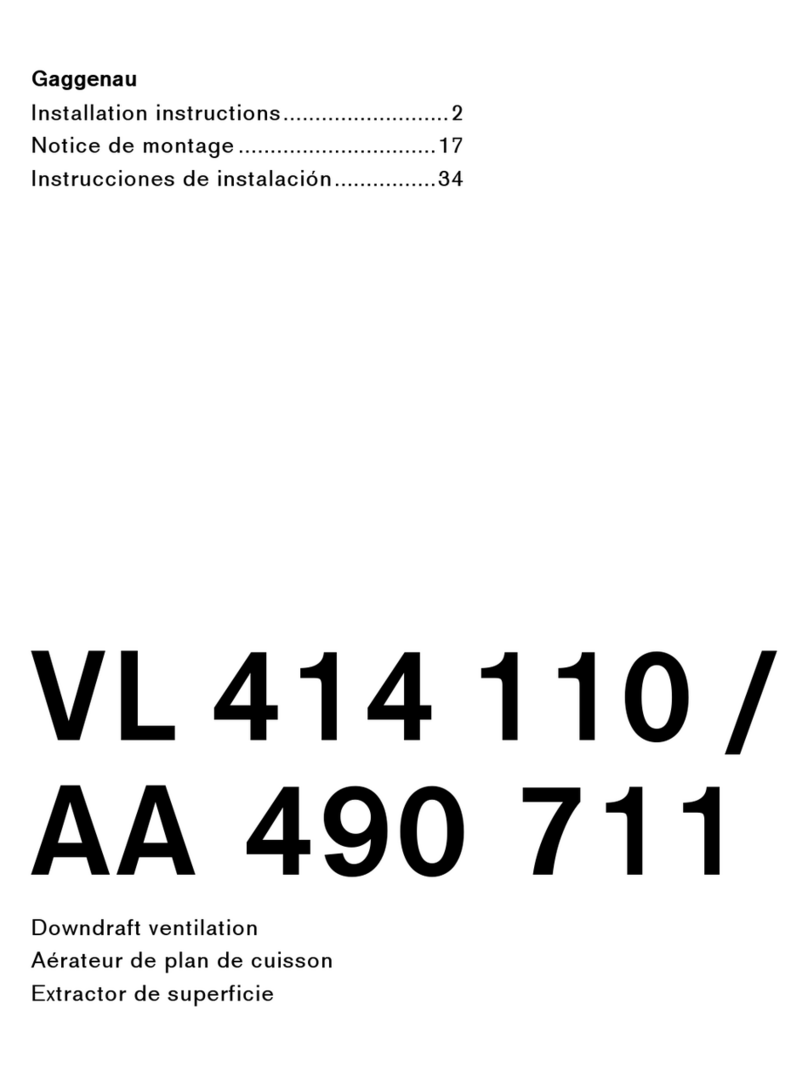 Gaggenau VL 414 110 installation instructions Gaggenau VL 414 110 installation instructions
