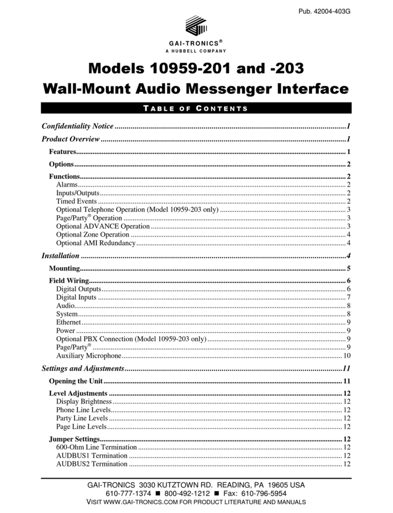 Hubbell GAI-TRONICS 10959-203 instructions