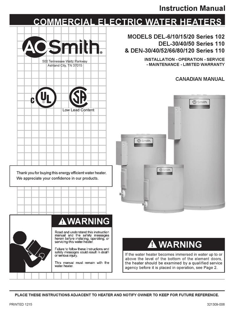 A.O. Smith BURKAY 102 Series User manual