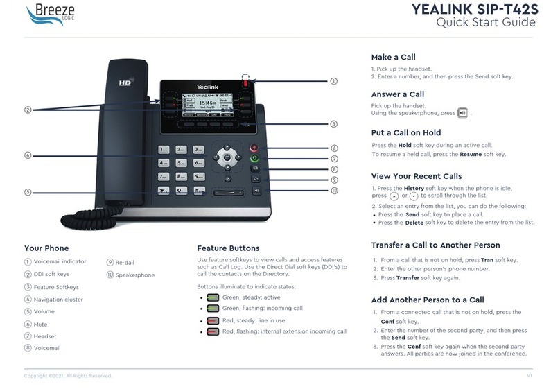 Yealink SIP-T42S IP User manual