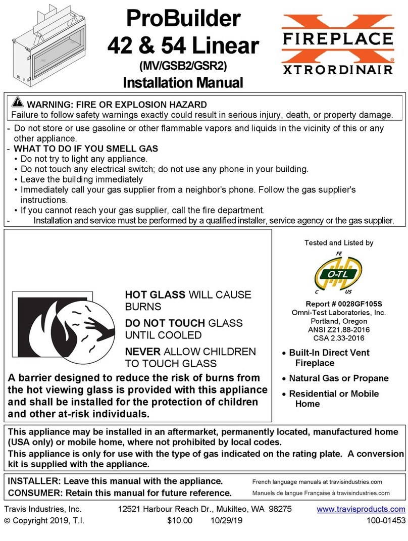 Travis Industries Fireplace Xtrordinair ProBuilder 54 Linear User manual