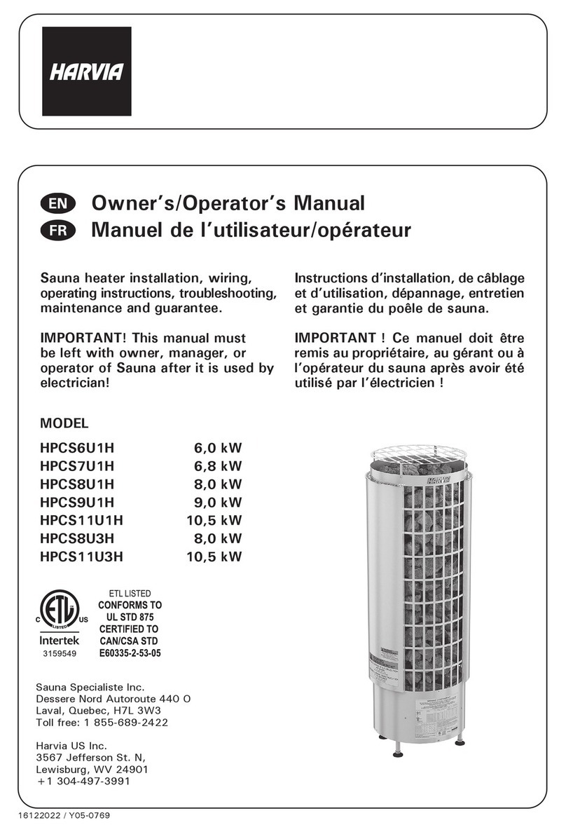 Harvia HPCS6U1H Owner's/operator's manual