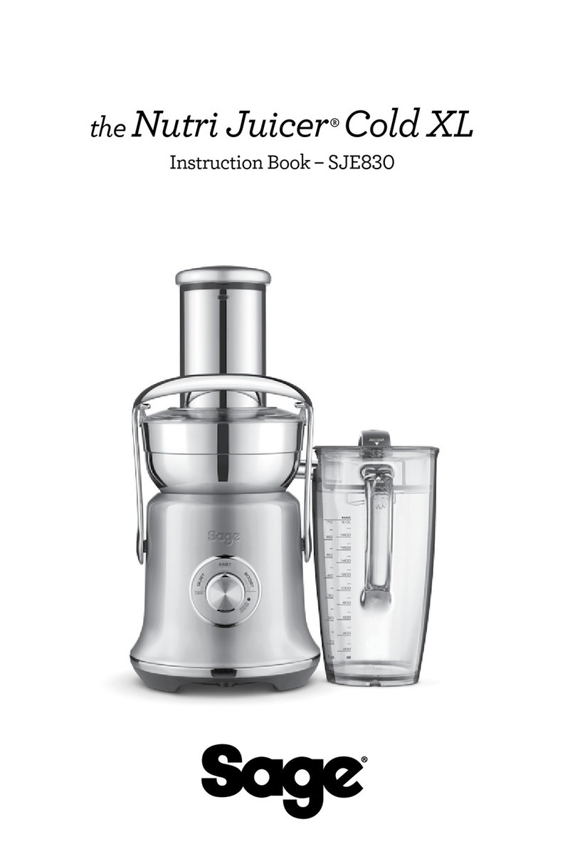 Sage SJE830 User manual