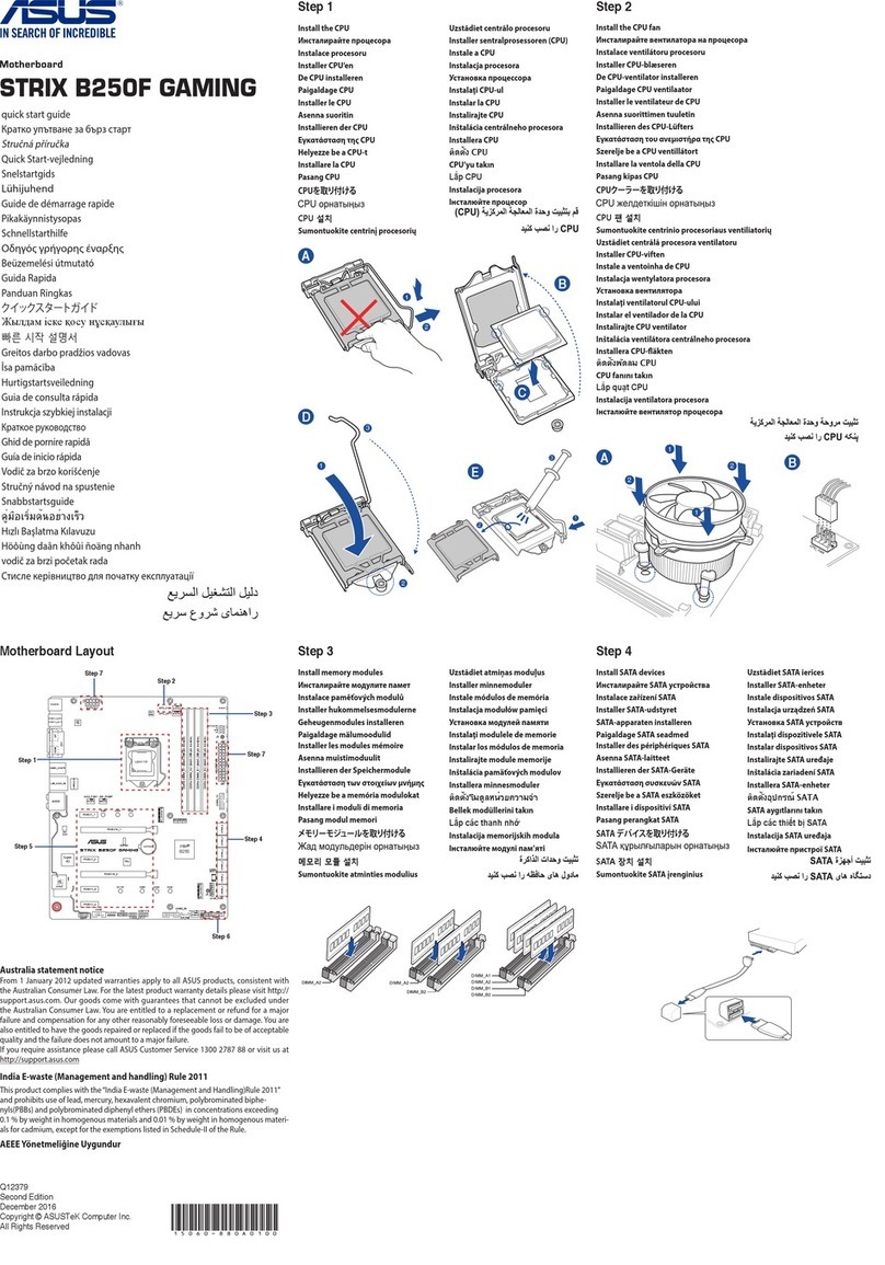 Asus STRIX B250F GAMING User manual