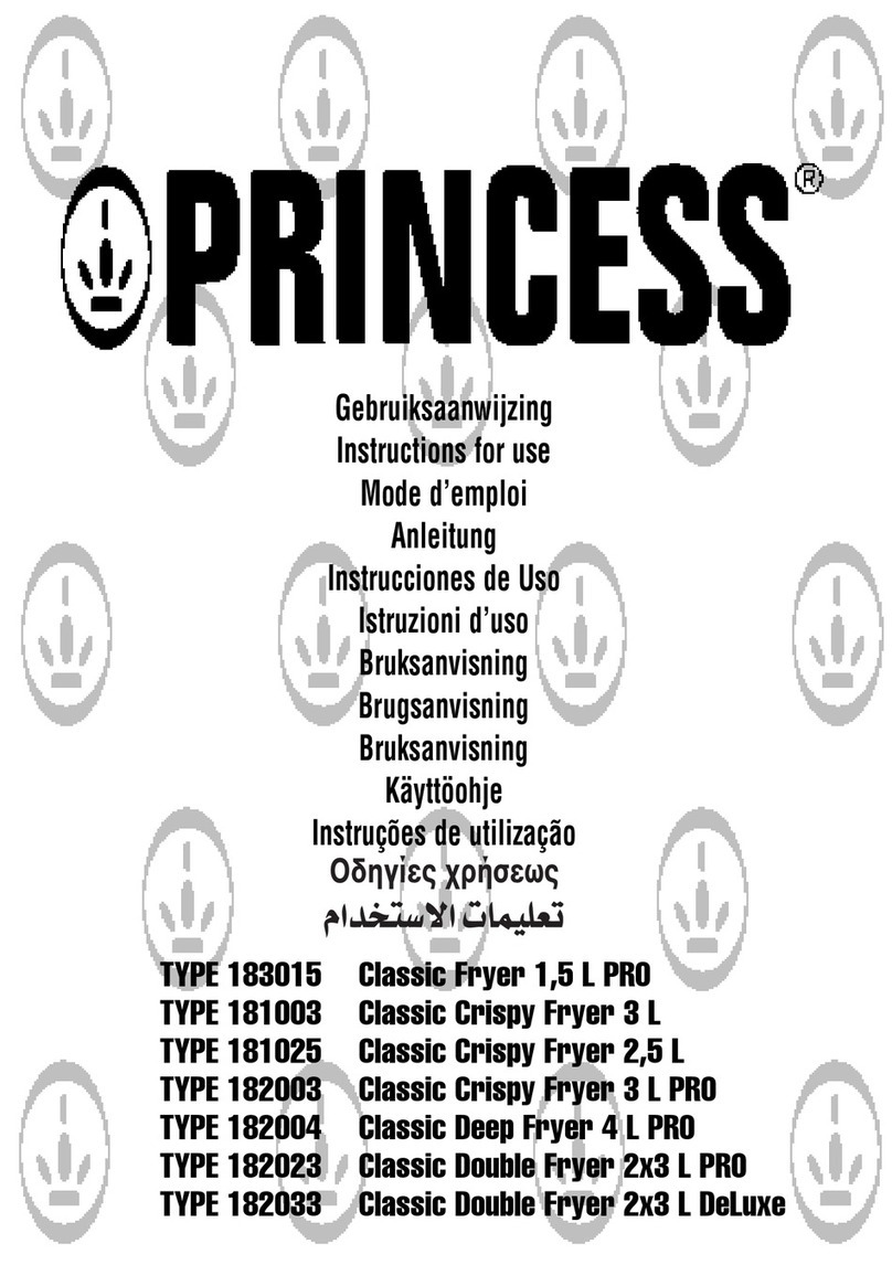 Princess Classic Fryer 1,5 L PRO User manual Princess Classic Fryer 1,5 L PRO User manual