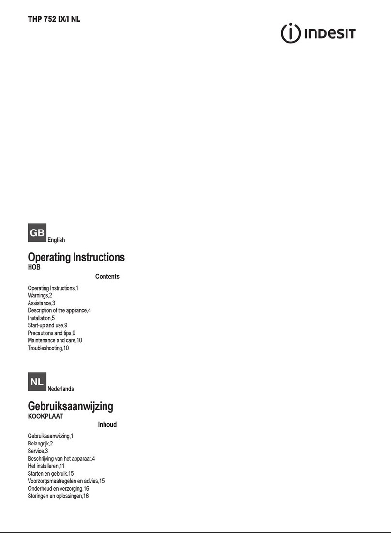 Indesit THP 752 IX/I NL operating instructions