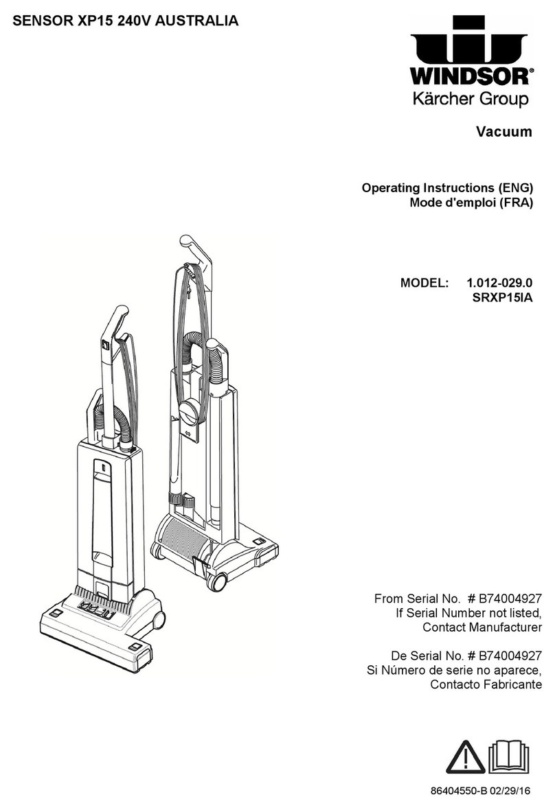 Windsor SENSOR XP15 240V AUSTRALIA User manual Windsor SENSOR XP15 240V AUSTRALIA User manual