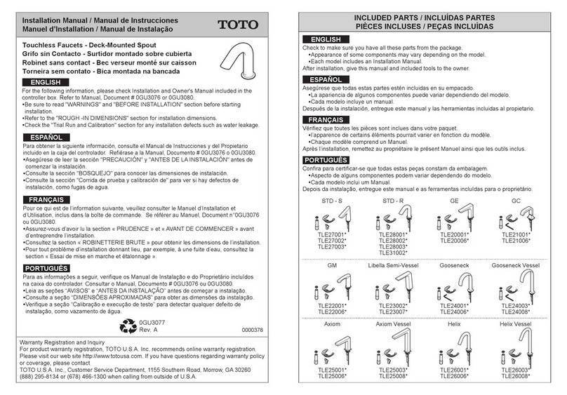 Toto STD-S TLE27001 Series User manual