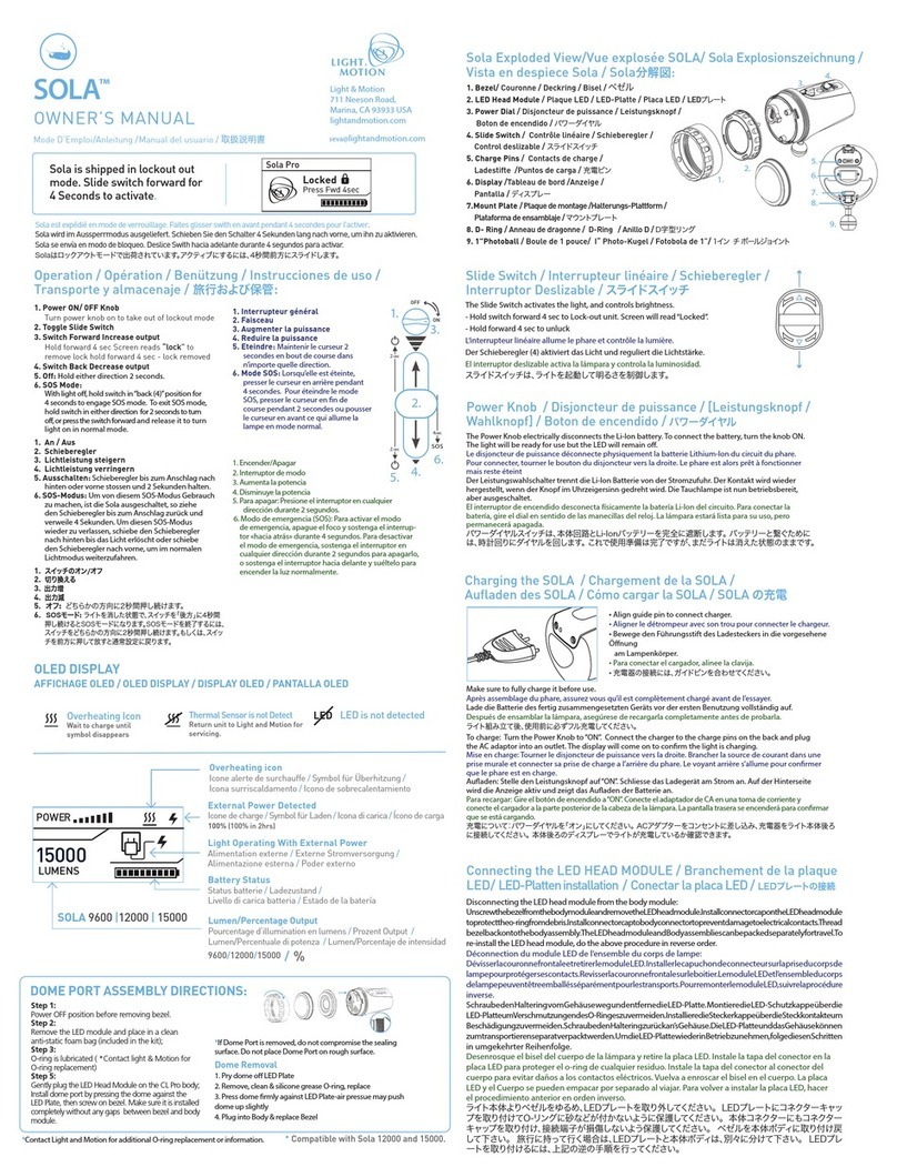 Light & Motion SOLA owner's manual