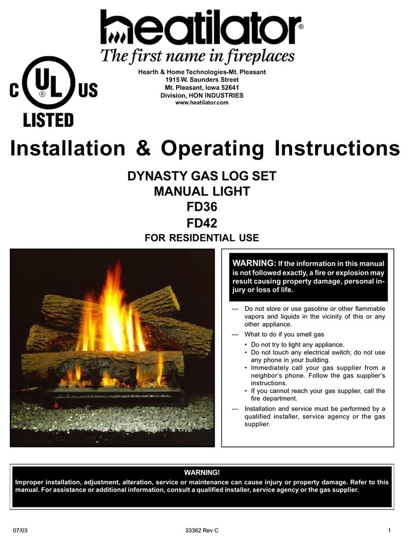 Hearth and Home Technologies Heatilator Dynasty FD36 User manual Hearth and Home Technologies Heatilator Dynasty FD36 User manual