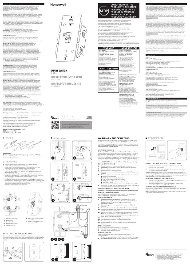 Honeywell ZW4003 User manual