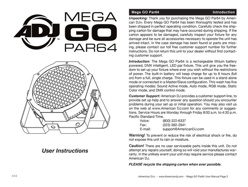 American DJ ADJ Mega Go Par 64 User instructions