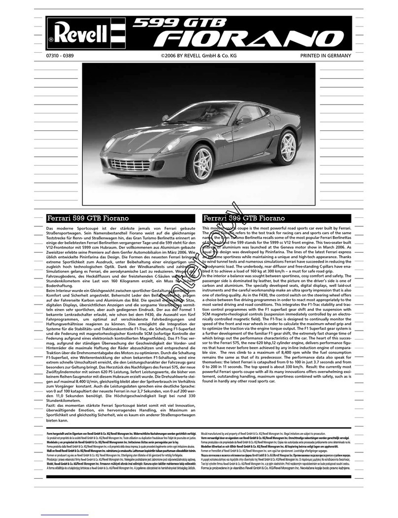 REVELL 599 GTB Fiorano User manual