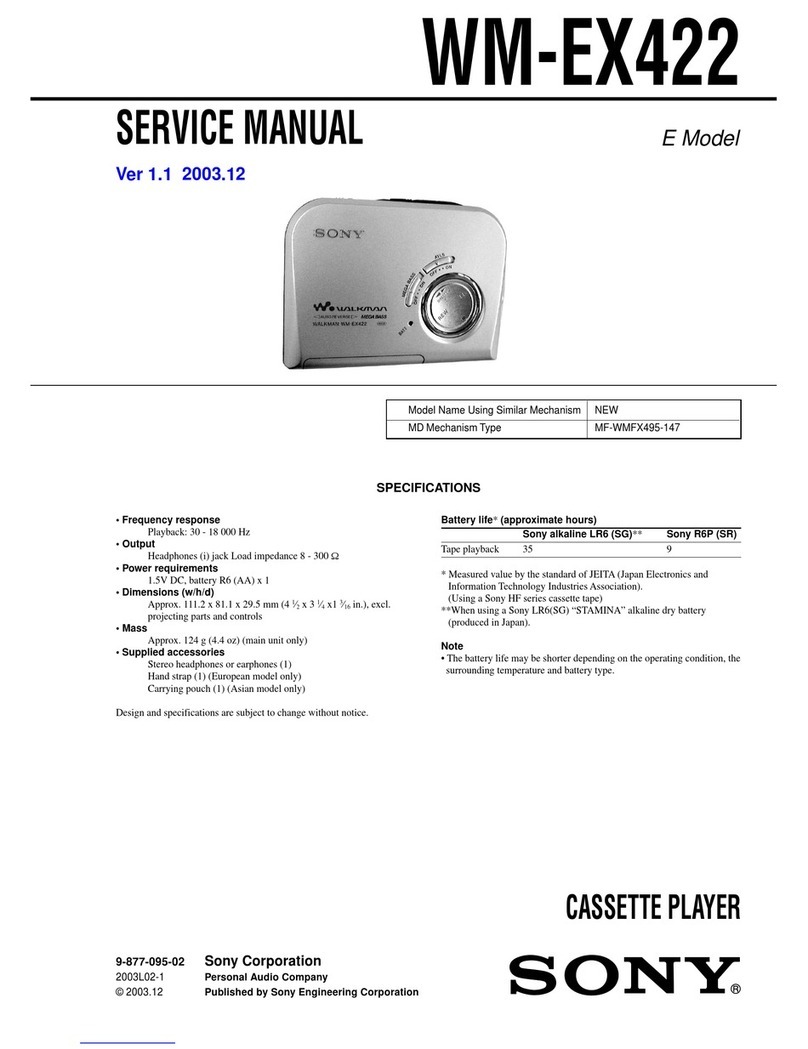 Sony Walkman WM-EX422 User manual