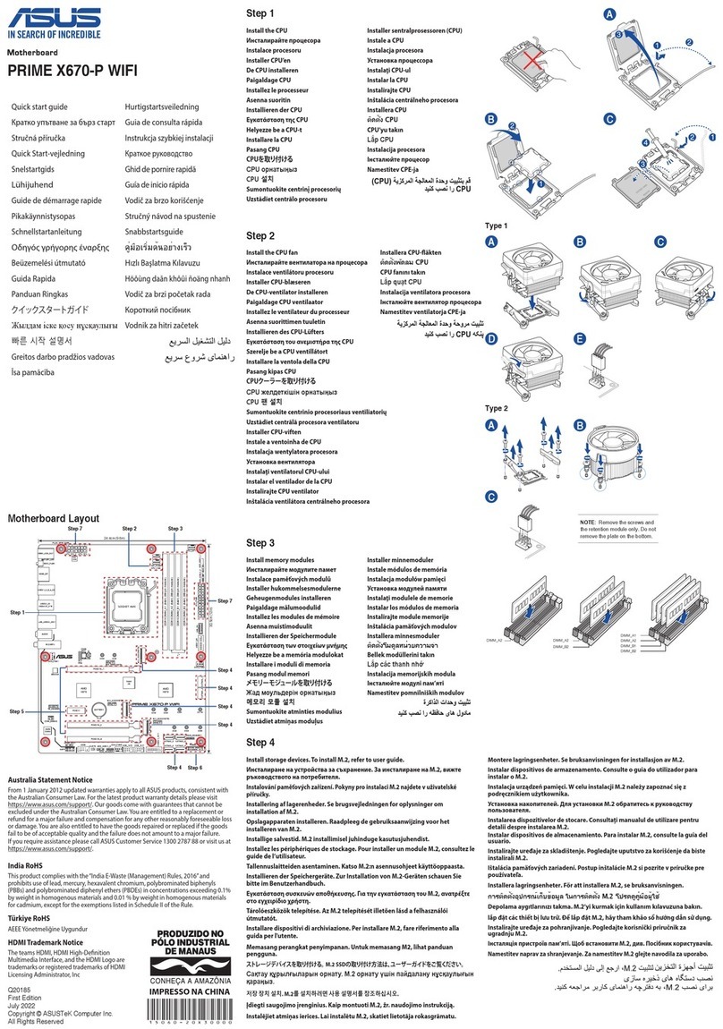 Asus Prime X670-P quick start guide