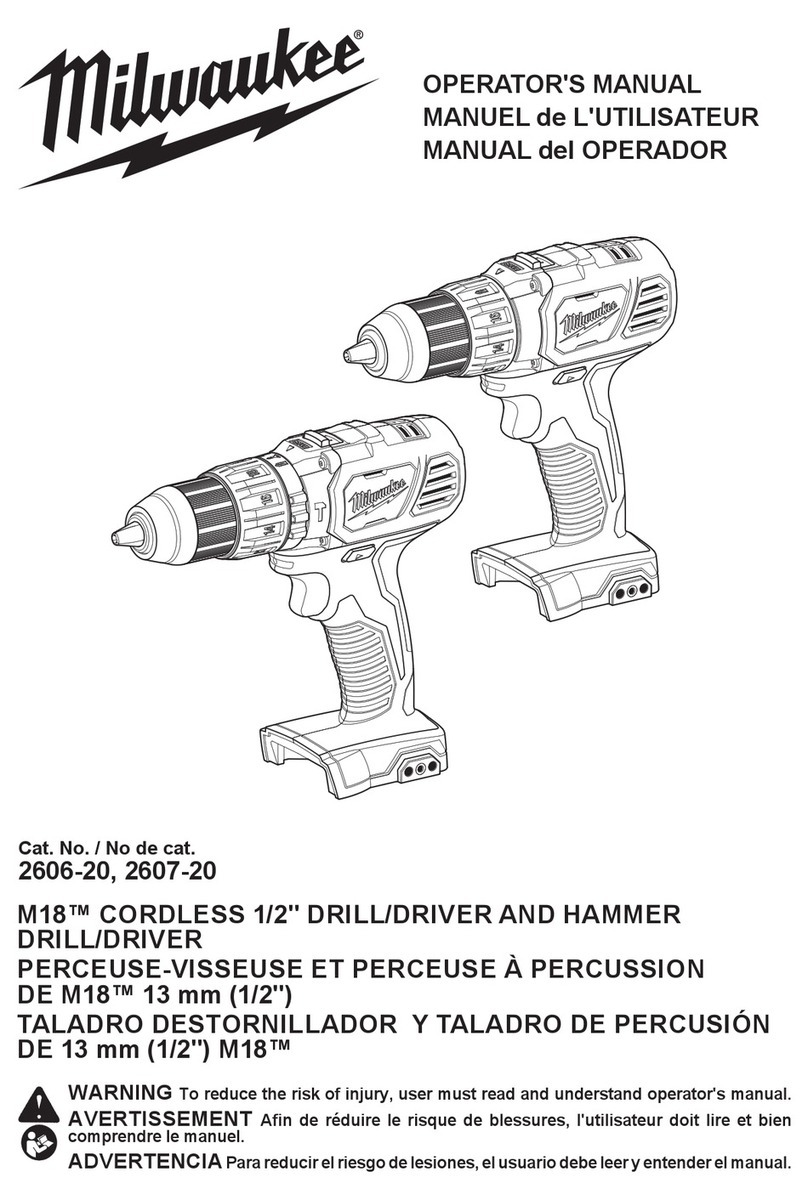 Milwaukee M18 2606-20 Operator's manual