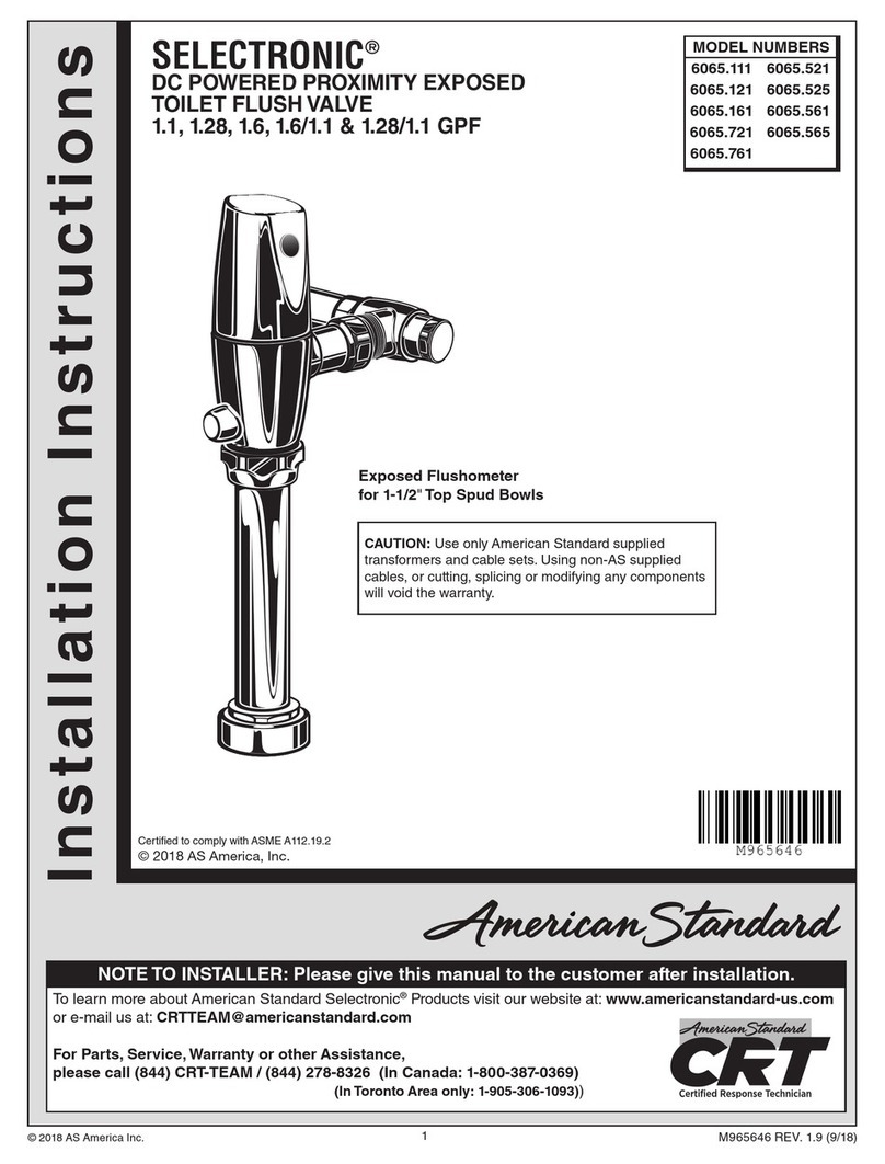 American Standard SELECTRONIC 6065.521 User manual American Standard SELECTRONIC 6065.521 User manual