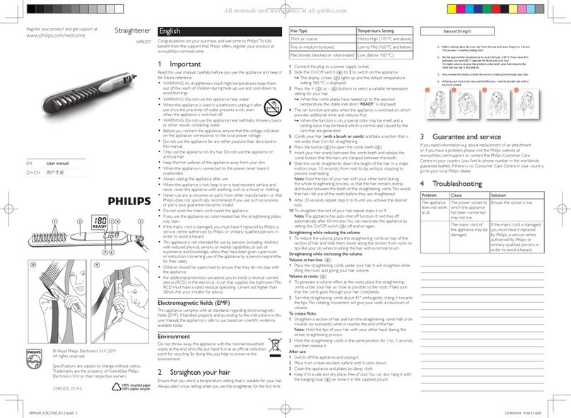 Philips HP8297 User manual