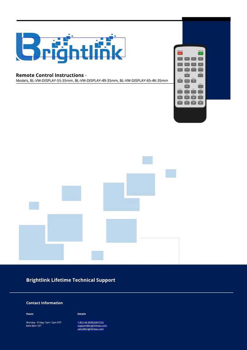 Brightlink BL-VW-DISPLAY-55-35mm User manual