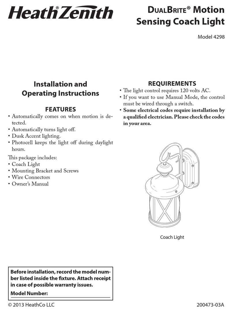 Heath Zenith DualBrite 4298 Installation and operating instructions Heath Zenith DualBrite 4298 Installation and operating instructions