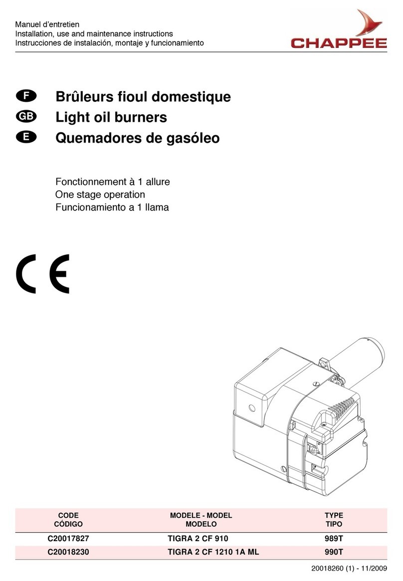 Chappee TIGRA 2 CF 910 Installation, use and maintenance instructions Chappee TIGRA 2 CF 910 Installation, use and maintenance instructions