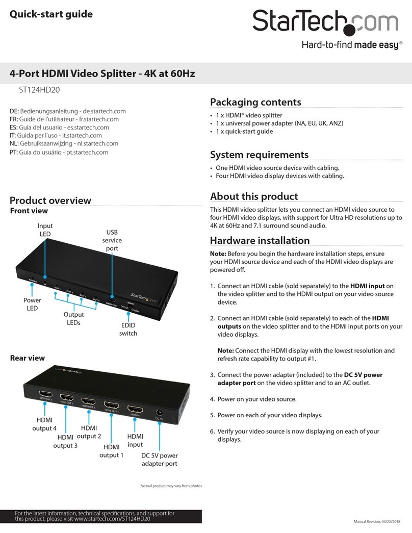 StarTech.com ST124HD20 quick start guide