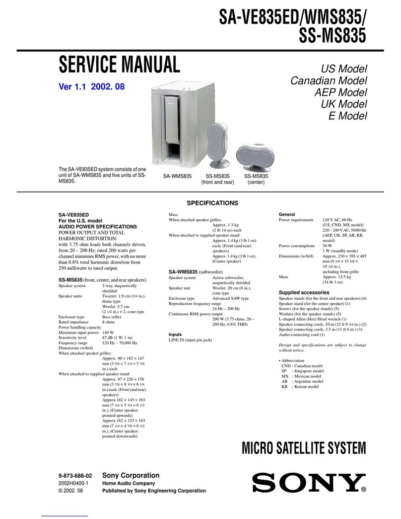 Sony SA-VE835ED User manual