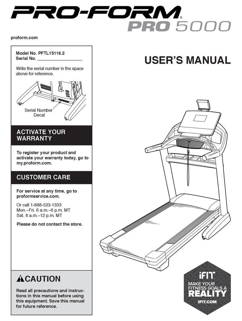 ICON Health & Fitness PRO-FORM PRO 5000 user manual