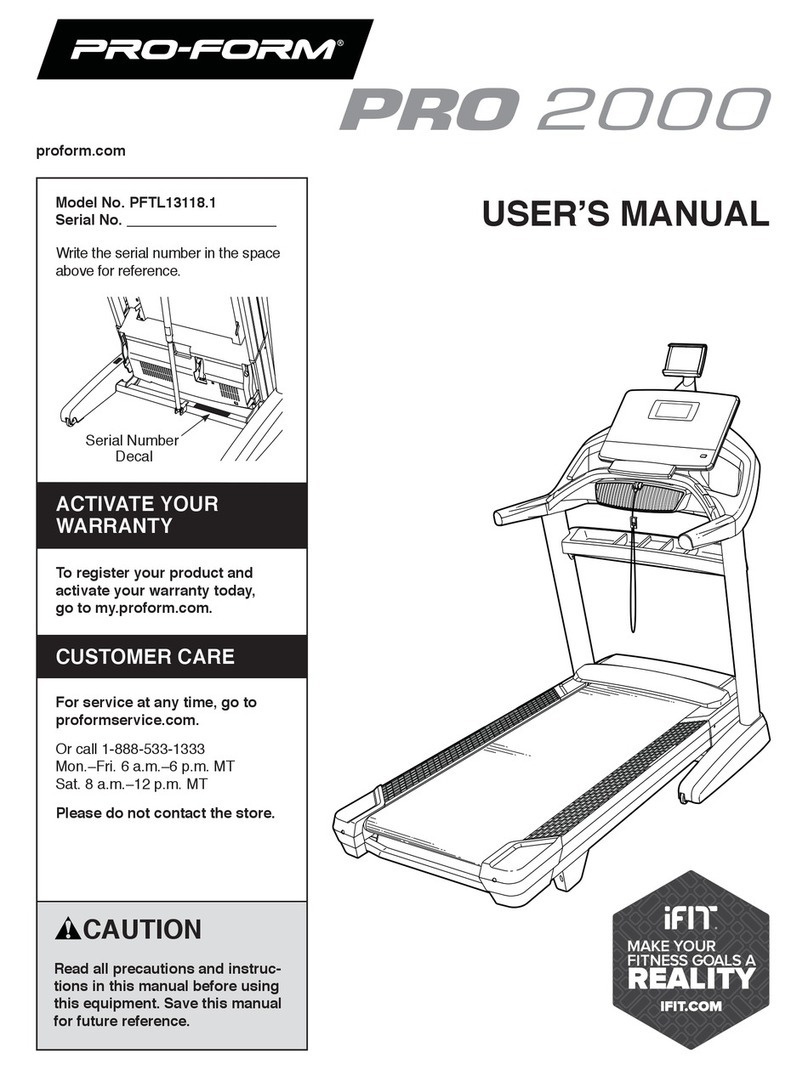 ICON Health & Fitness PRO-FORM PRO 2000 user manual