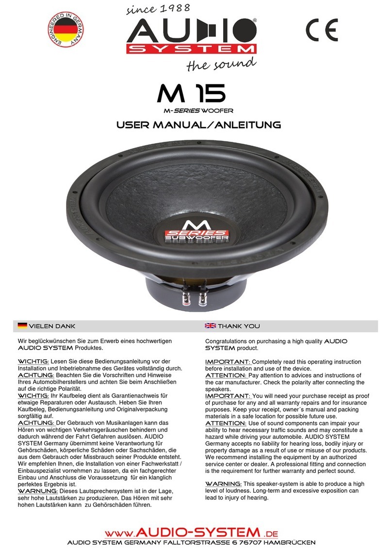 Audiosystem M 15 User manual