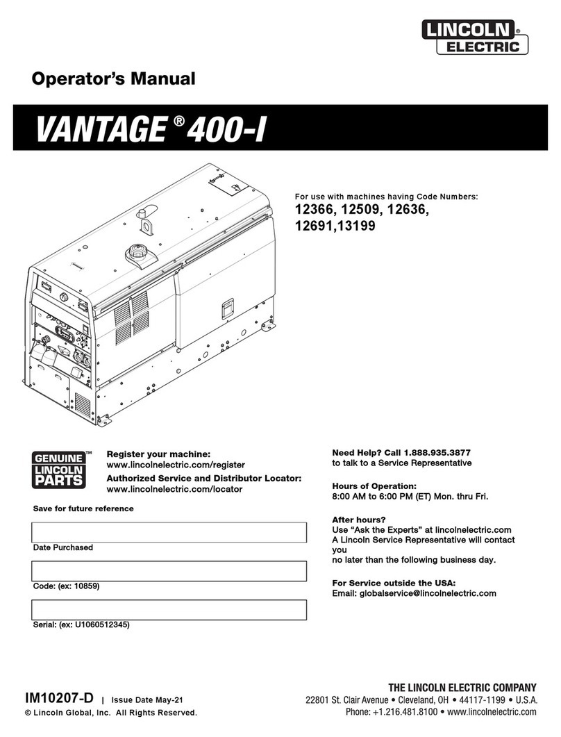Lincoln Electric VANTAGE 400-I Operator's manual