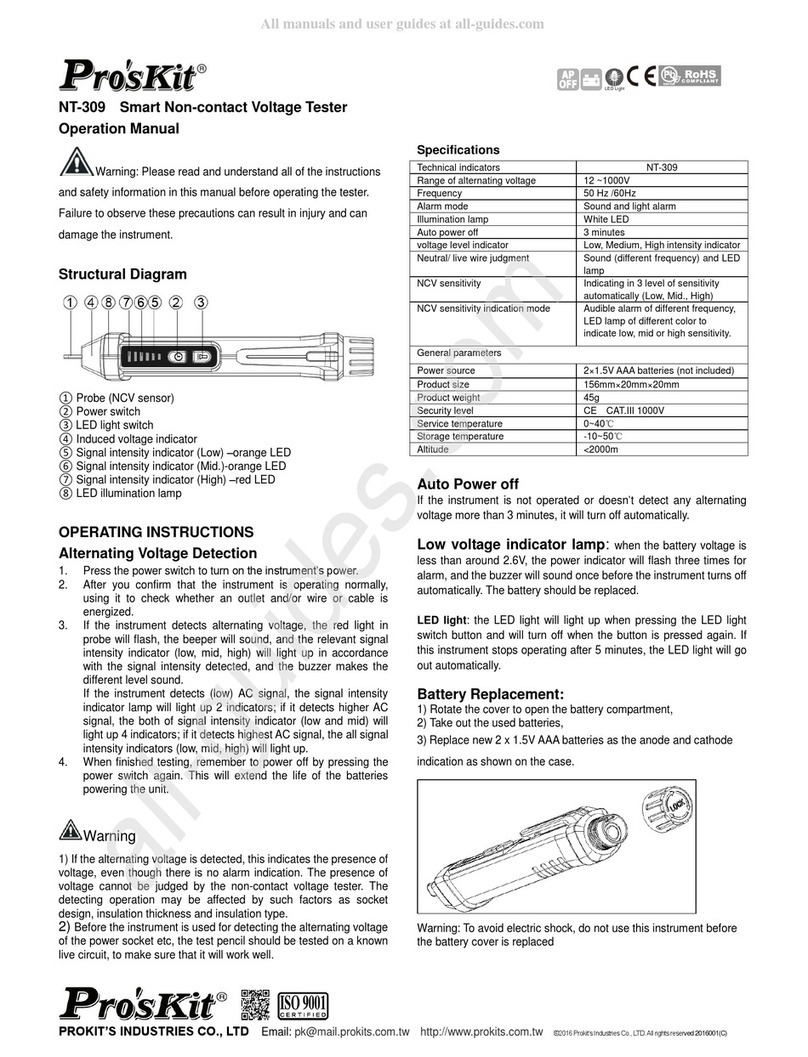 ProsKit NT-309 Operation manual