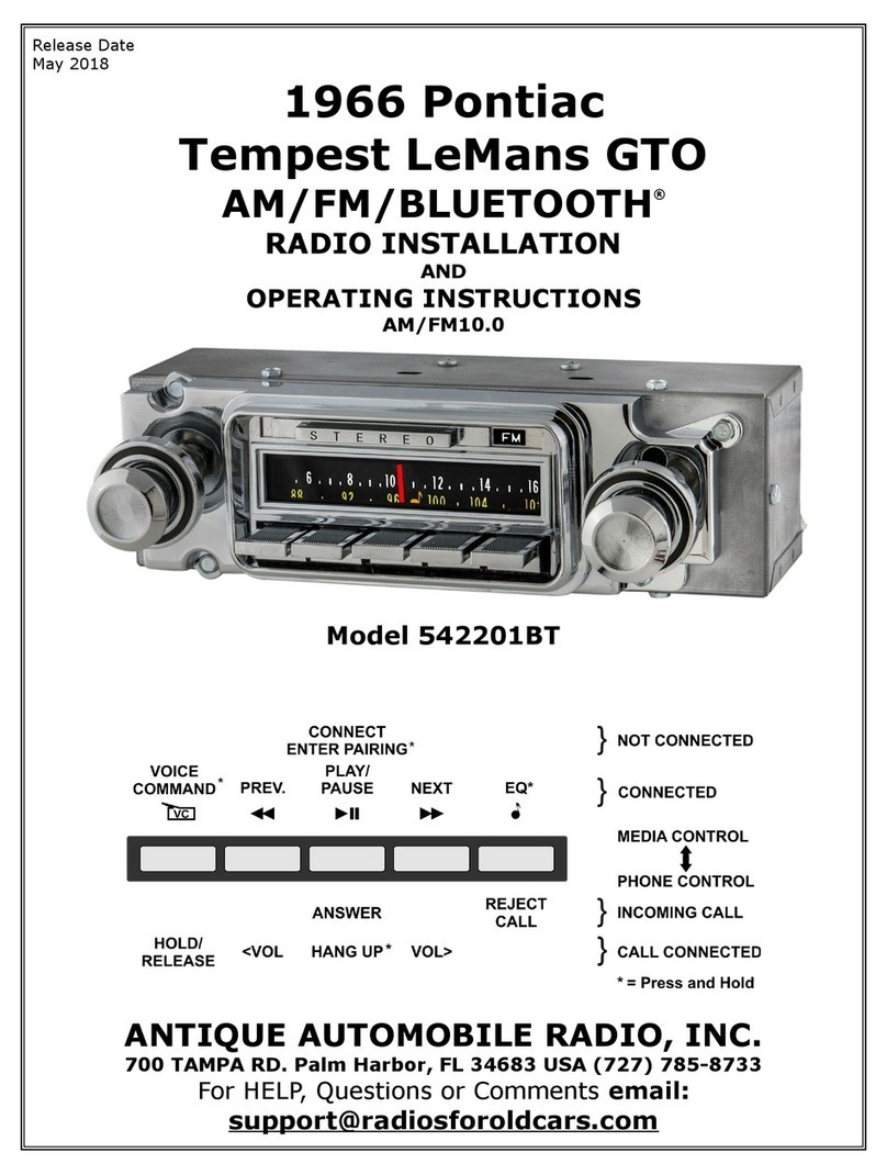 Antique Automobile Radio 542201BT User manual