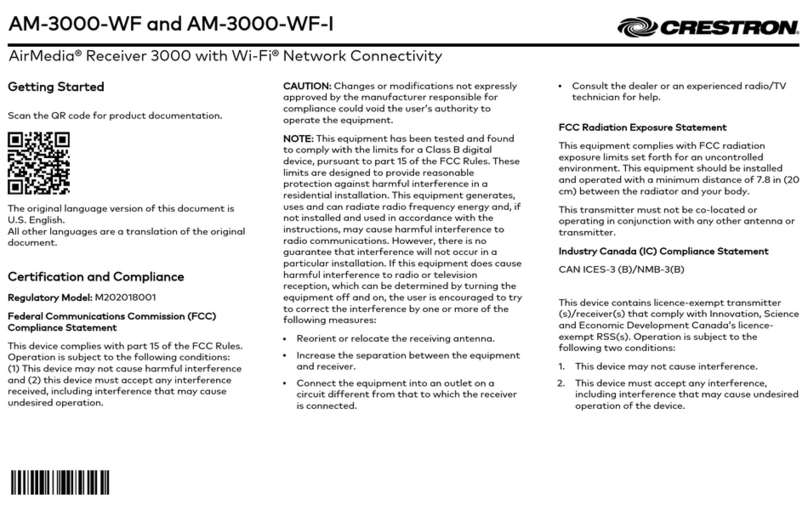 Crestron AirMedia AM-3000-WF Getting started