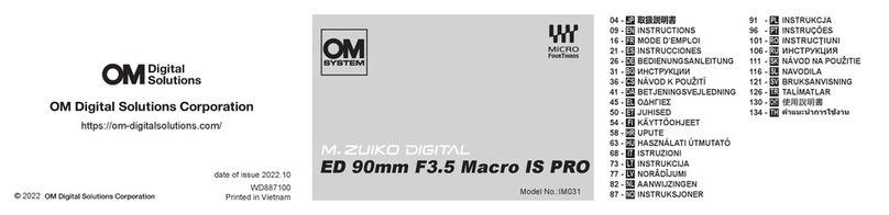 OM SYSTEM M. ZUIKO DIGITAL ED 90mm F3.5 Macro IS PRO instructions OM SYSTEM M. ZUIKO DIGITAL ED 90mm F3.5 Macro IS PRO instructions