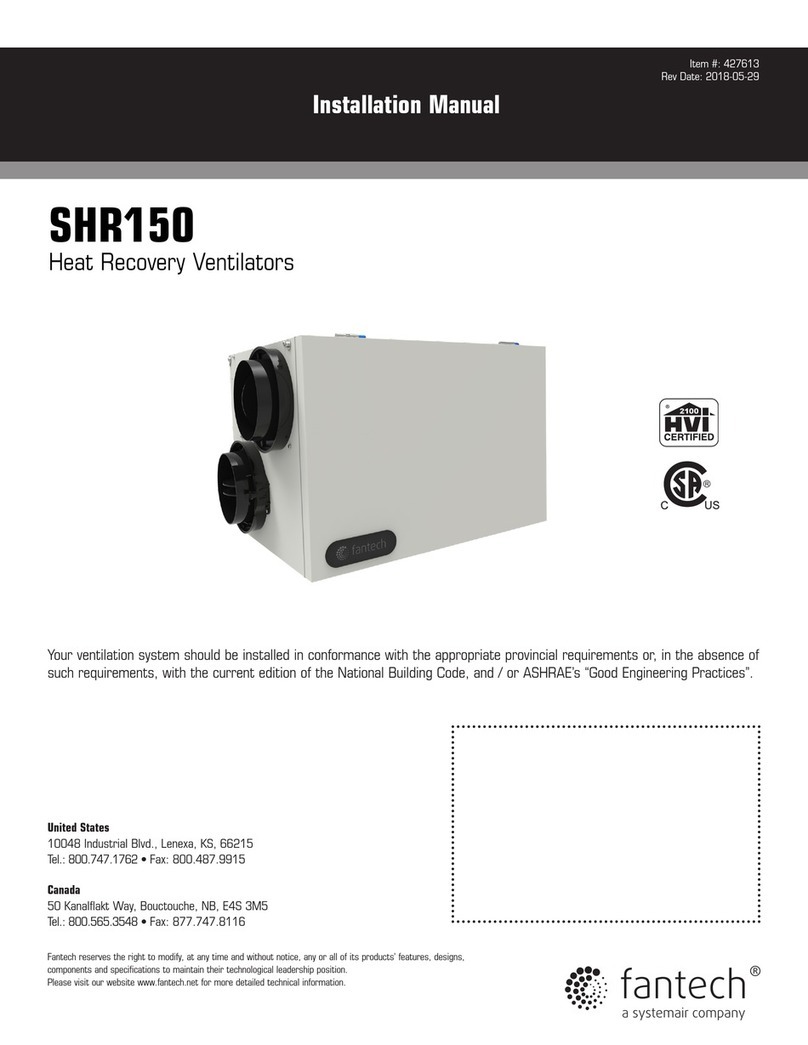 System air fantech SHR150 User manual
