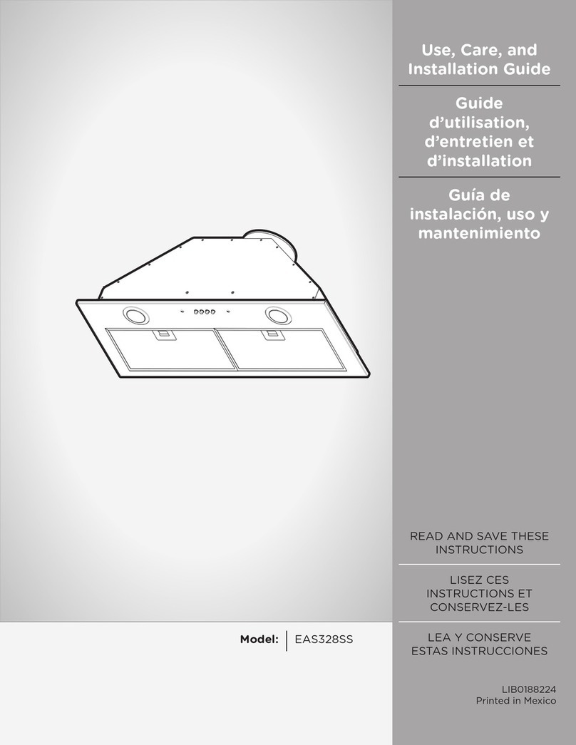 ELICA EAS328SS Use, care and installation guide