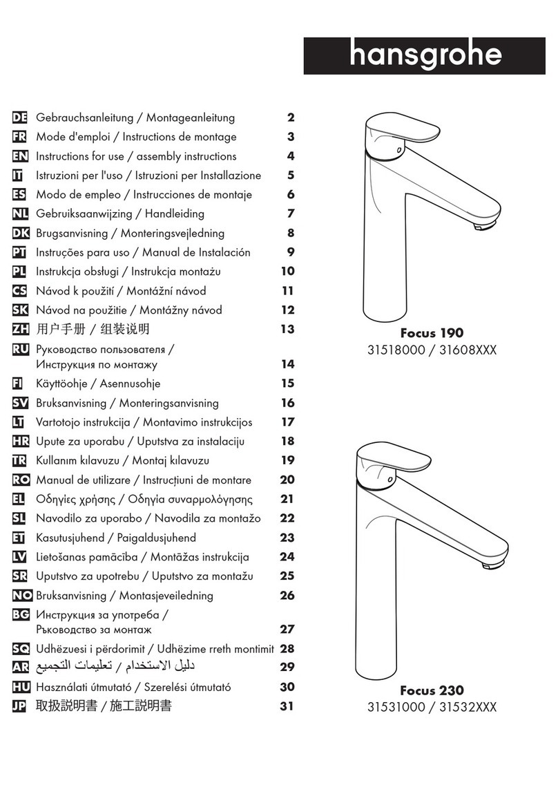 Hans Grohe Focus 190 31608 Series Instructions for use/assembly instructions