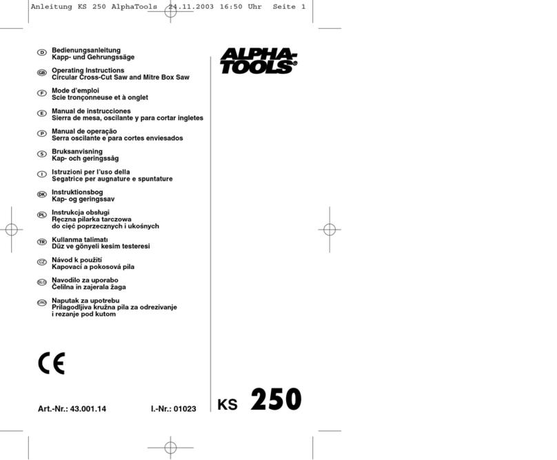 Alpha tools KS 250 User manual