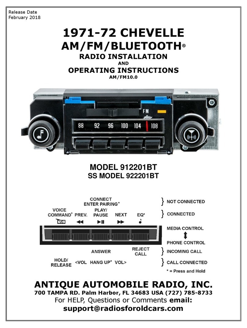 Antique Automobile Radio 912201BT User manual